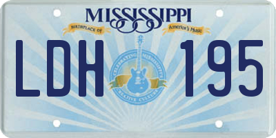 MS license plate LDH195