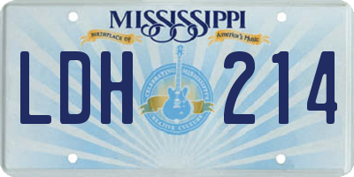 MS license plate LDH214