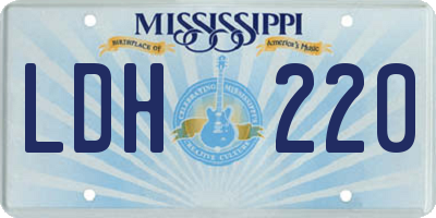 MS license plate LDH220