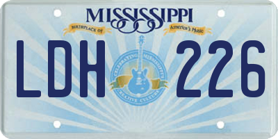 MS license plate LDH226