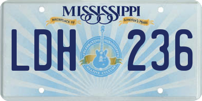 MS license plate LDH236