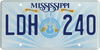 MS license plate LDH240