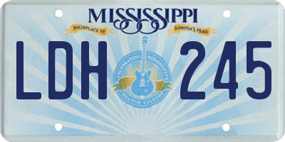 MS license plate LDH245
