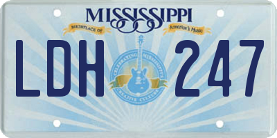 MS license plate LDH247