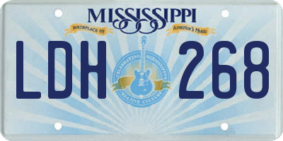 MS license plate LDH268