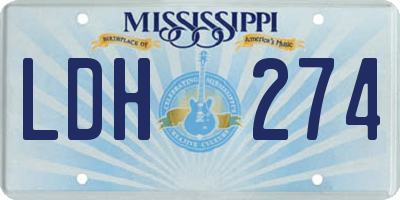 MS license plate LDH274