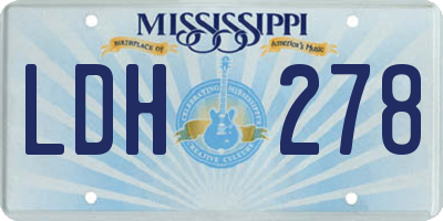 MS license plate LDH278