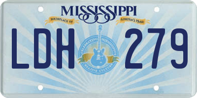 MS license plate LDH279
