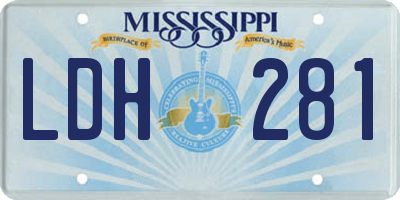 MS license plate LDH281