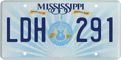 MS license plate LDH291