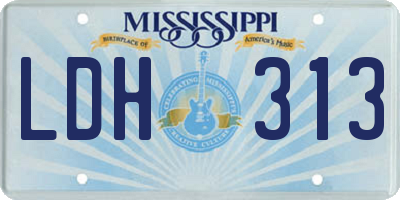 MS license plate LDH313