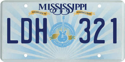 MS license plate LDH321