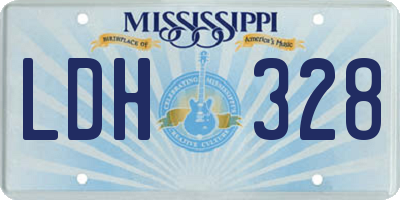 MS license plate LDH328