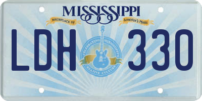 MS license plate LDH330