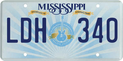 MS license plate LDH340