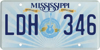 MS license plate LDH346
