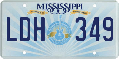 MS license plate LDH349