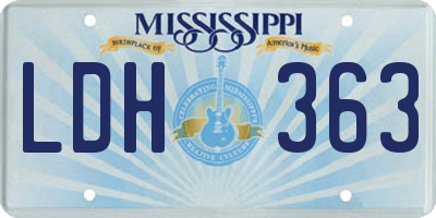 MS license plate LDH363