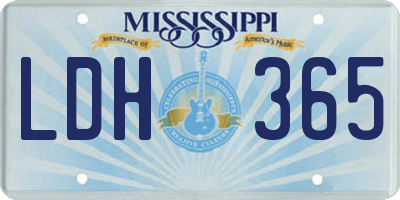 MS license plate LDH365