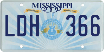MS license plate LDH366
