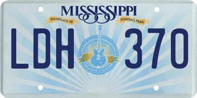 MS license plate LDH370