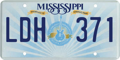 MS license plate LDH371