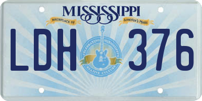MS license plate LDH376