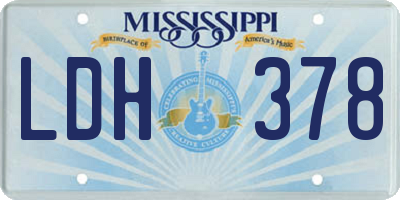 MS license plate LDH378