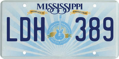 MS license plate LDH389