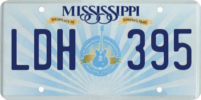 MS license plate LDH395