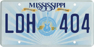MS license plate LDH404