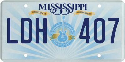 MS license plate LDH407