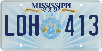 MS license plate LDH413