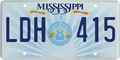 MS license plate LDH415