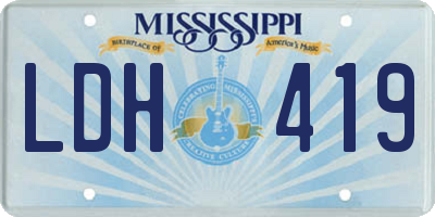 MS license plate LDH419