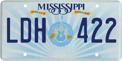 MS license plate LDH422