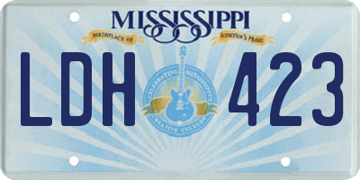 MS license plate LDH423