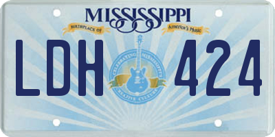 MS license plate LDH424