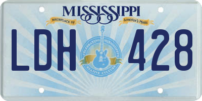 MS license plate LDH428