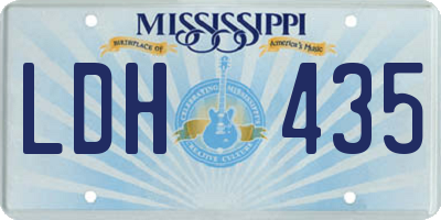 MS license plate LDH435