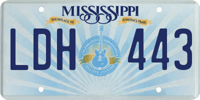 MS license plate LDH443