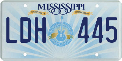 MS license plate LDH445