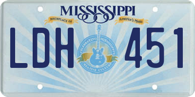 MS license plate LDH451