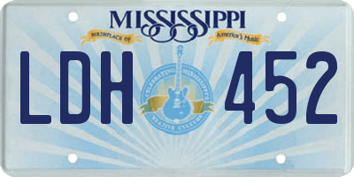 MS license plate LDH452