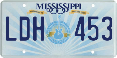MS license plate LDH453