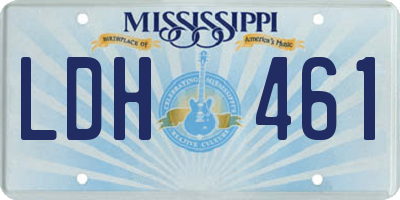 MS license plate LDH461