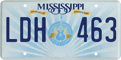 MS license plate LDH463
