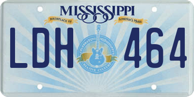 MS license plate LDH464