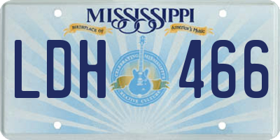 MS license plate LDH466