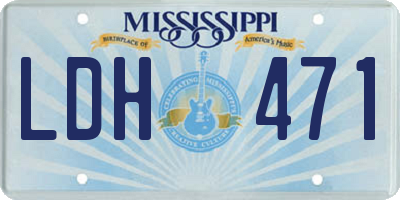MS license plate LDH471